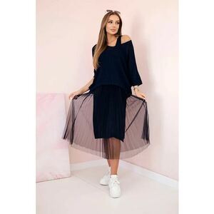 Set de rochie plisata si pulover - imagine