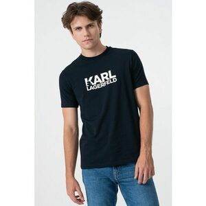 Tricou cu decolteu la baza gatului si imprimeu logo imagine