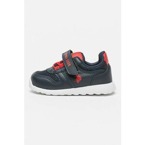Pantofi sport din piele ecologica cu garnituri din material textil si velcro imagine