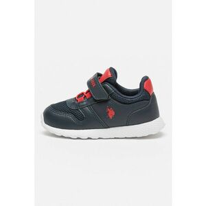 Pantofi sport din piele ecologica cu garnituri din material textil si velcro imagine
