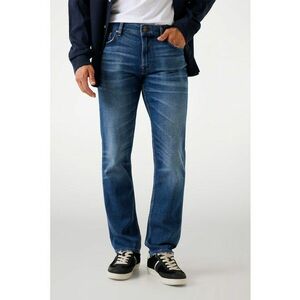 Blugi din denim cu croiala dreapta si aspect decolorat imagine