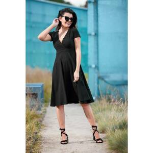 Rochie midi din bumbac cu maneci scurte - imagine