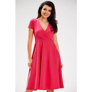 Rochie midi cu maneci scurte si model petrecut imagine