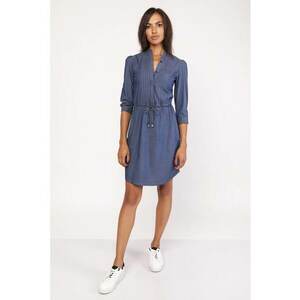 Rochie cu aspect de denim si snur in talie - imagine