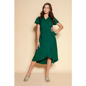 Rochie midi cu model petrecut si prindere laterala - imagine