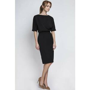 Rochie cu model uni si decolte barcuta - imagine