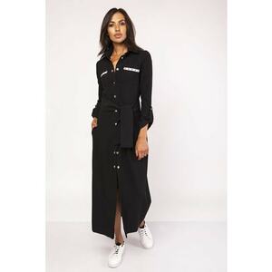 Rochie maxi cu capse si buzunare decorative - imagine