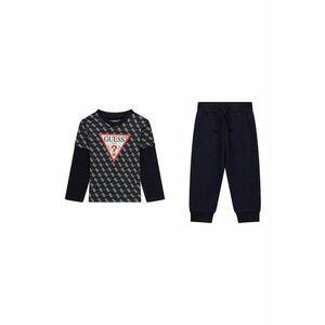 Set de bluza cu model logo si pantaloni de trening cu model uni - 2 piese imagine