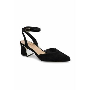 Sandale dama - 498582 - Piele intoarsa - Negru imagine