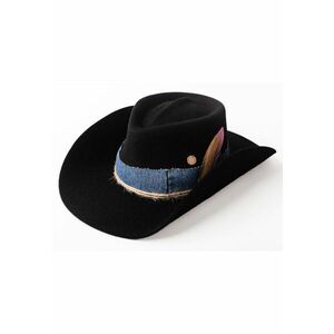 Palarie cowboy unisex din lana - cu detaliu din denim imagine