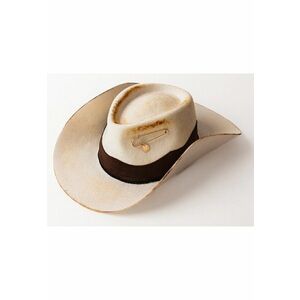 Palarie cowboy unisex din lana cu detalii cu aspect ars imagine