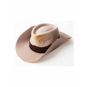 Palarie cowboy unisex din lana cu detalii cu aspect ars imagine