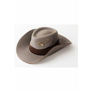 Palarie cowboy unisex din lana cu detalii cu aspect ars imagine