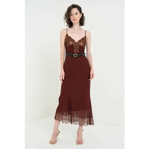 Rochie midi cu croiala pe bie si detalii de dantela imagine