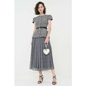 Rochie midi cu design 2in1 din amestec de lana cu o curea in talie imagine