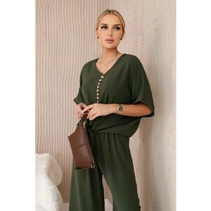 Set de bluza cu nod frontal si pantaloni - imagine