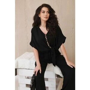 Set de bluza cu nod frontal si pantaloni - imagine