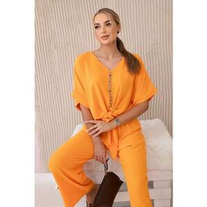 Set de bluza cu nod frontal si pantaloni - imagine