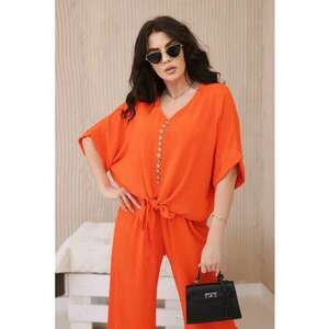 Set de bluza cu nod frontal si pantaloni - imagine