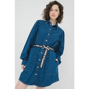 Rochie-camasa dein denim cu capse imagine