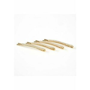 Set 4 agrafe aurii cu pietre albe imagine