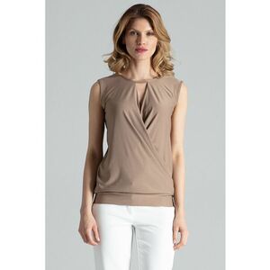 Bluza dama - Poliester/Elastan - Fara maneci - Eleganta - Bej imagine