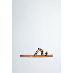 Sandale de piele cu animal print imagine