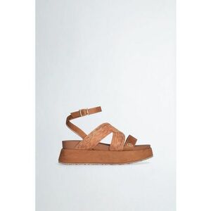 Sandale wedge cu insertie de rafie imagine