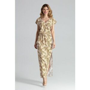 Rochie maxi M668 - bej - poliester 95% - elastan 5% imagine
