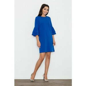 Rochie albastra - cu maneci volan - poliester imagine