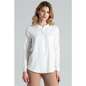 Bluza dama eleganta - Poliester/Elastan - Cu guler - Ecru imagine
