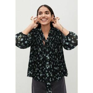 Bluza cu pliuri si model floral Lacito imagine
