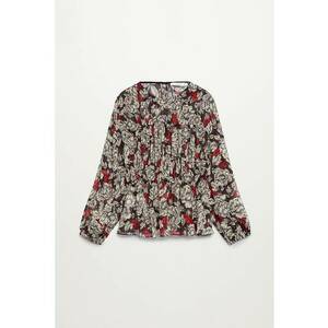 Bluza cu pliuri si model floral Julia imagine