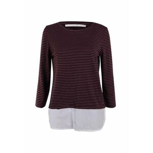 Bluza cu imprimeu in dungi si terminatie contrastanta - imagine