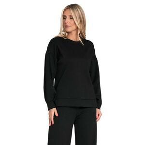 Hanorac dama tricot - croi lejer - negru - imagine