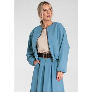 Jacheta bomber albastra - croiala lejera - material textil - pentru femei - imagine