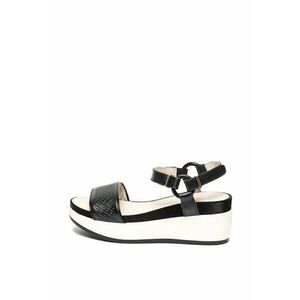 Sandale wedge de piele Blanche imagine