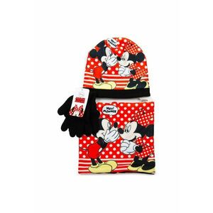 Set caciula - fular si manusi Minnie Mouse - rosu - 54 cm imagine