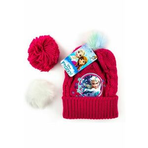 Caciula copii Frozen - rosu - 52 cm - set cu 3 pomponi imagine