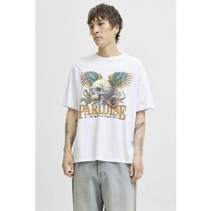Tricou lejer de bumbac cu imprimeu grafic si text imagine
