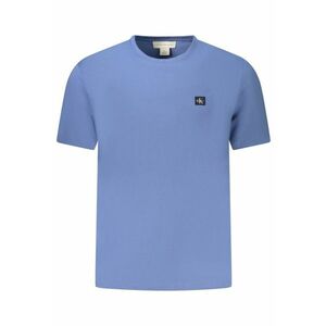 Tricou barbati - cu logo - din bumbac - Regular fit - Azur - imagine