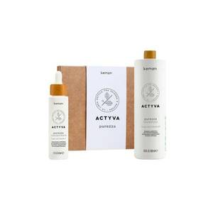 Set pentru purificare scalp Actyva Purezza - Sampon 1000 ml - Tratament 50 ml imagine