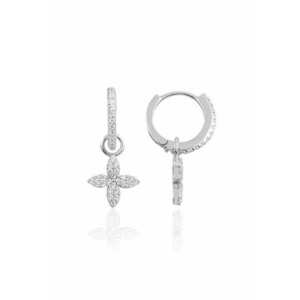 Cercei de argint 925 cu element in forma de floare imagine