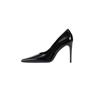 Pantofi din piele cu toc stiletto si varf ascutit imagine