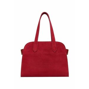 Set de geanta bowler din piele intoarsa cu maner si etui imagine