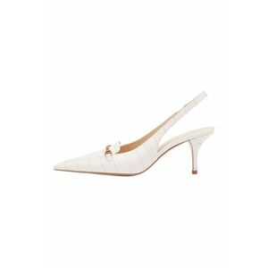 Pantofi de piele cu varf ascutit si model piele de reptila imagine