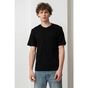 Tricou din bumbac cu decolteu la baza gatului imagine