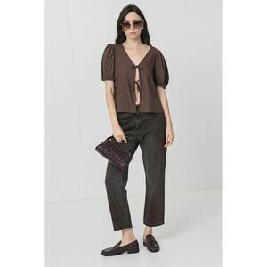 Bluza din amestec de in cu prinderi frontale Frieda imagine