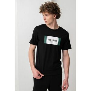 Tricou cu decolteu la baza gatului si imprimeu logo imagine