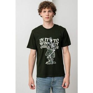 Tricou cu decolteu la baza gatului si imprimeu imagine